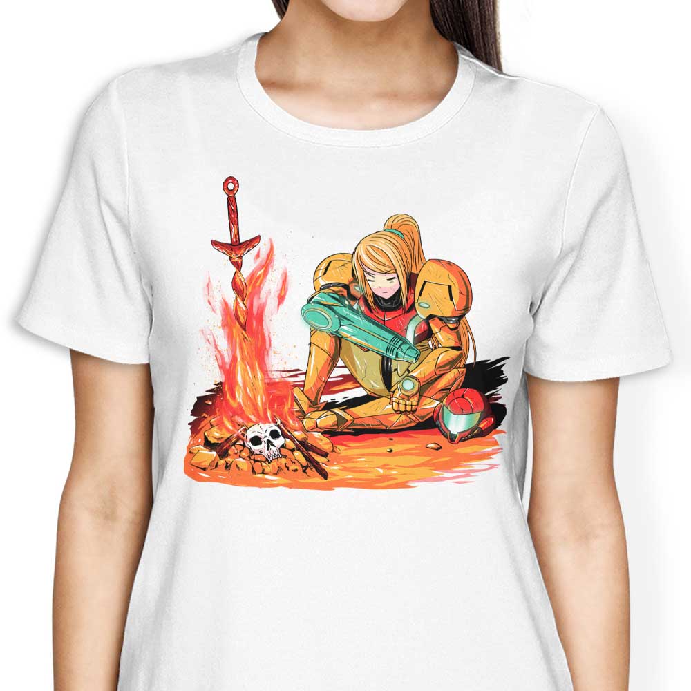 Stylish Women's Apparel Inspired by Dark Samus from Coinbox Tees
