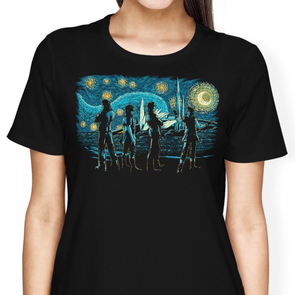 Starry Road Trip Women's Cotton T-Shirts in Various Sizes