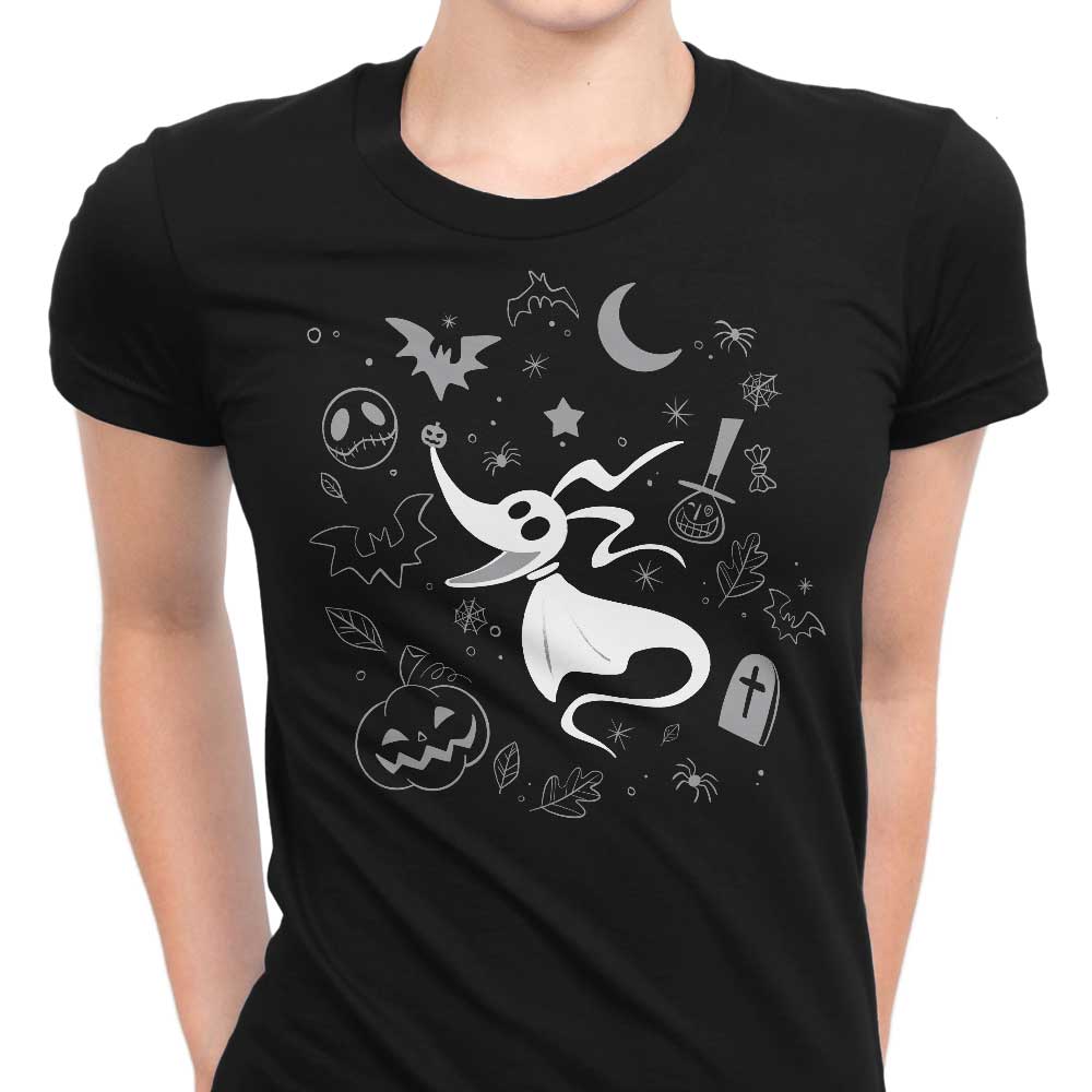 Alemaglia's Ghostly Dog Doodle Women's Fashion Apparel - T-Shirts and Premium T-Shirts