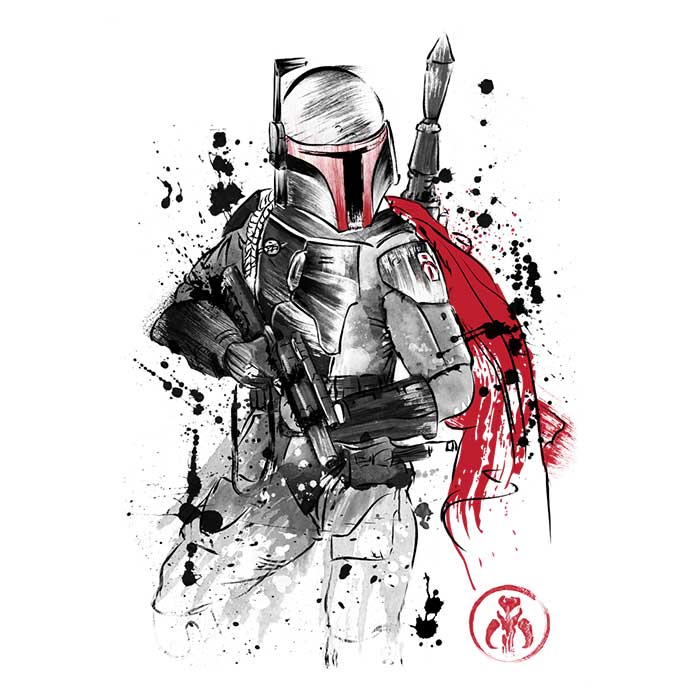 Bounty Hunter Sumi-e Women's Fashion Apparel - T-Shirts and Premium T-Shirts