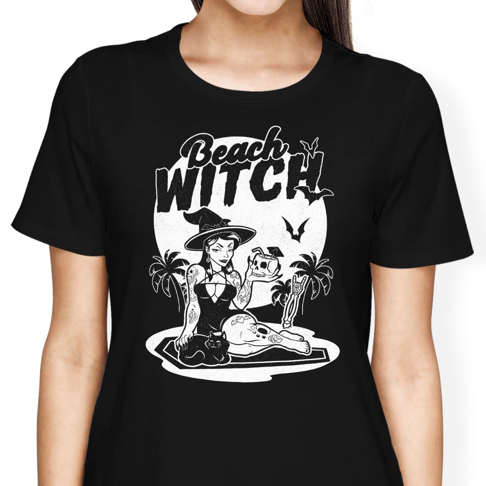 Studio Mootant Women's Beach Witch T-Shirts in Various Sizes