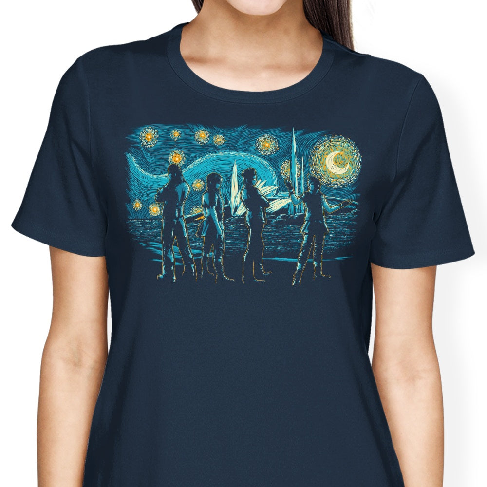 Starry Road Trip Women's Cotton T-Shirts in Various Sizes