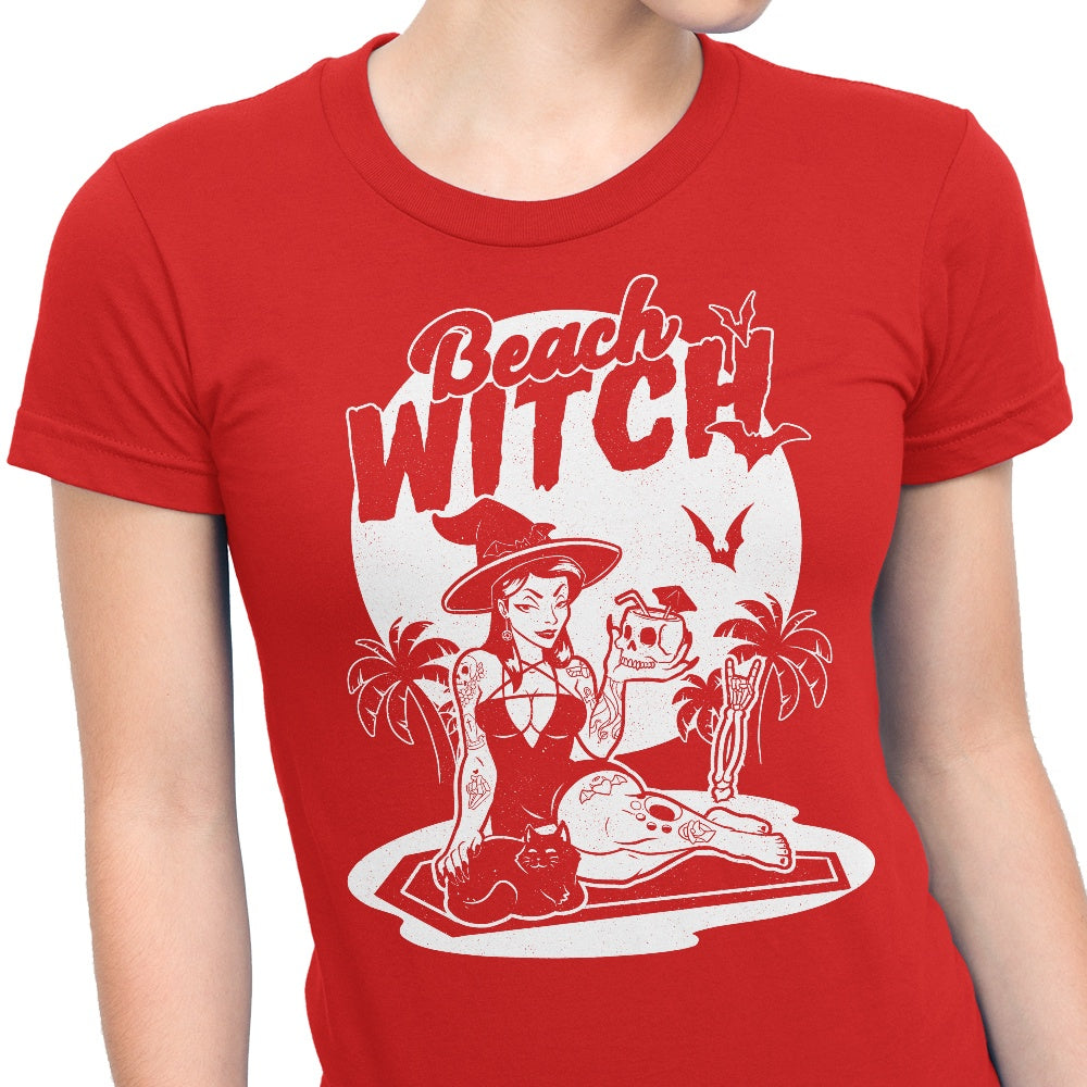 Studio Mootant Women's Beach Witch T-Shirts in Various Sizes
