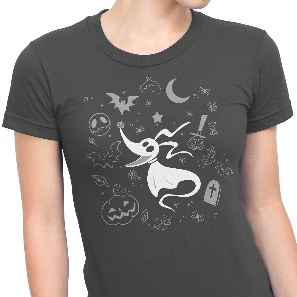 Alemaglia's Ghostly Dog Doodle Women's Fashion Apparel - T-Shirts and Premium T-Shirts
