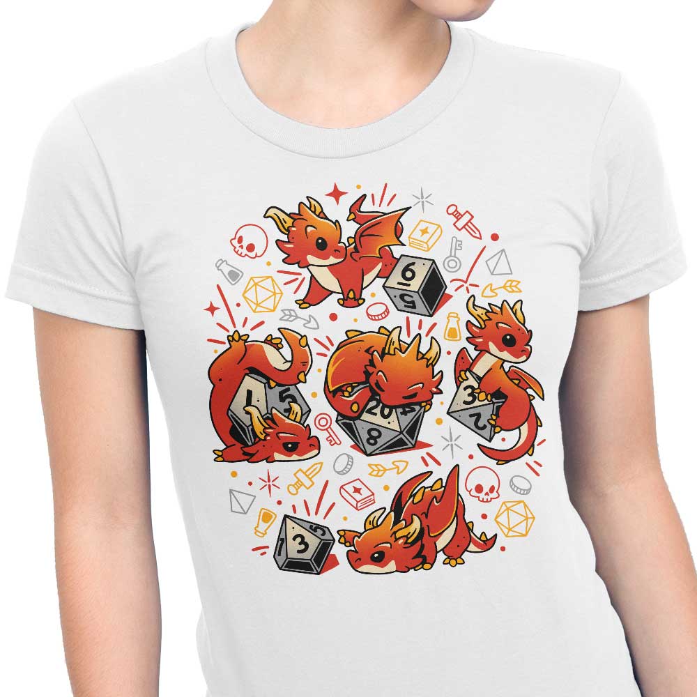 Stylish Women's Apparel Featuring Tiny Dragon Dice Designs