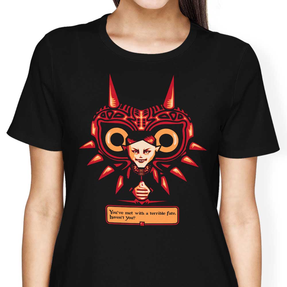 Demonigote's Masked Fate - Stylish Women's T-Shirts in Various Sizes