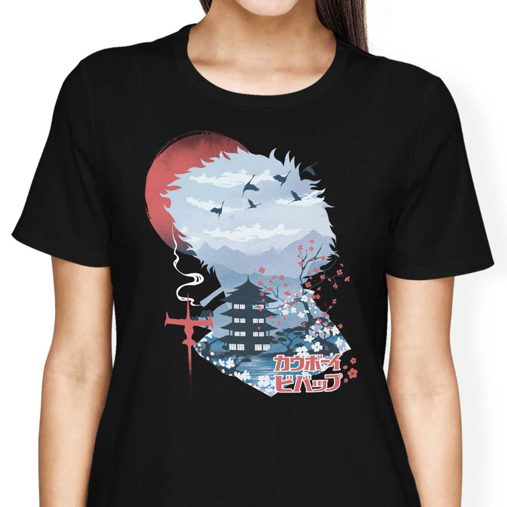 Women's Ukiyo - e Cowboy Fashion Apparel including T - Shirts and Premium T - Shirts