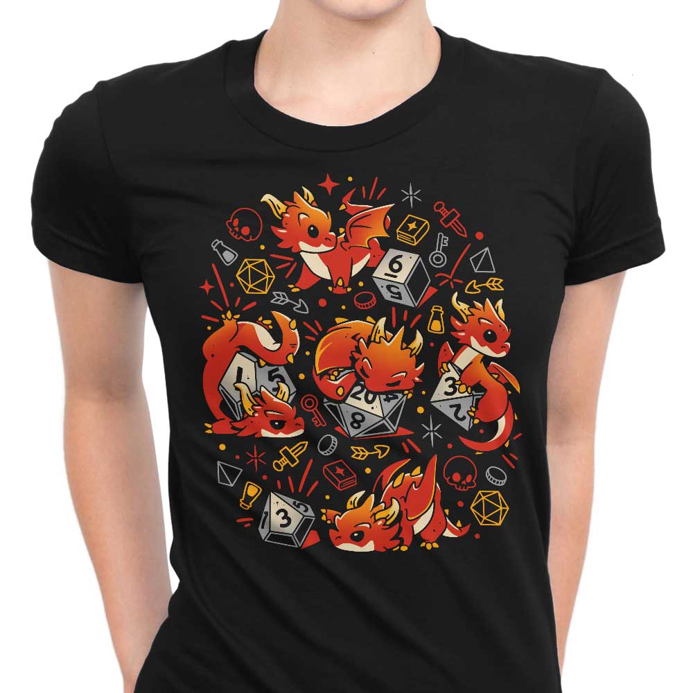 Stylish Women's Apparel Featuring Tiny Dragon Dice Designs