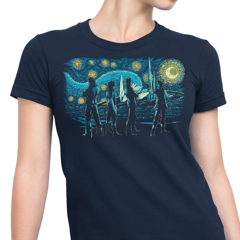 Starry Road Trip Women's Cotton T-Shirts in Various Sizes