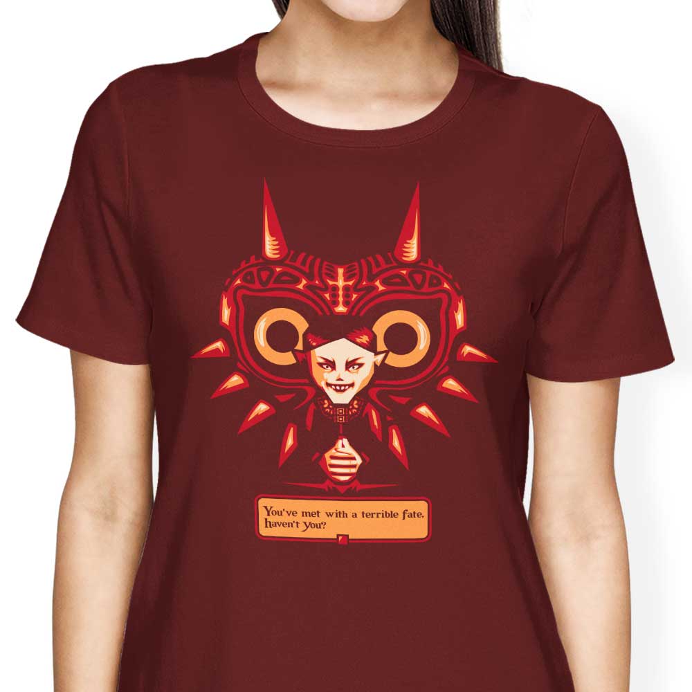 Demonigote's Masked Fate - Stylish Women's T-Shirts in Various Sizes