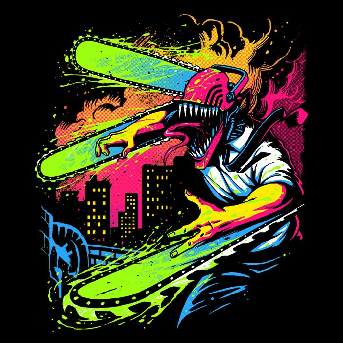 Stylish Neon Chainsaw Men's Clothing Apparel