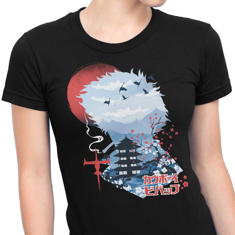 Women's Ukiyo - e Cowboy Fashion Apparel including T - Shirts and Premium T - Shirts