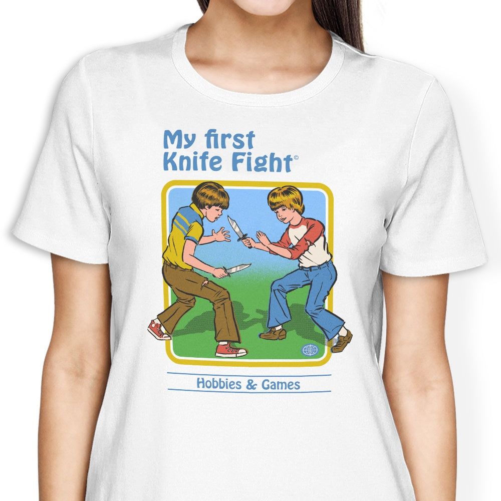 Women's 'My First Knife Fight' Stylish Apparel - T-Shirts in Various Sizes