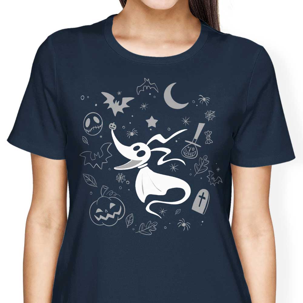 Alemaglia's Ghostly Dog Doodle Women's Fashion Apparel - T-Shirts and Premium T-Shirts