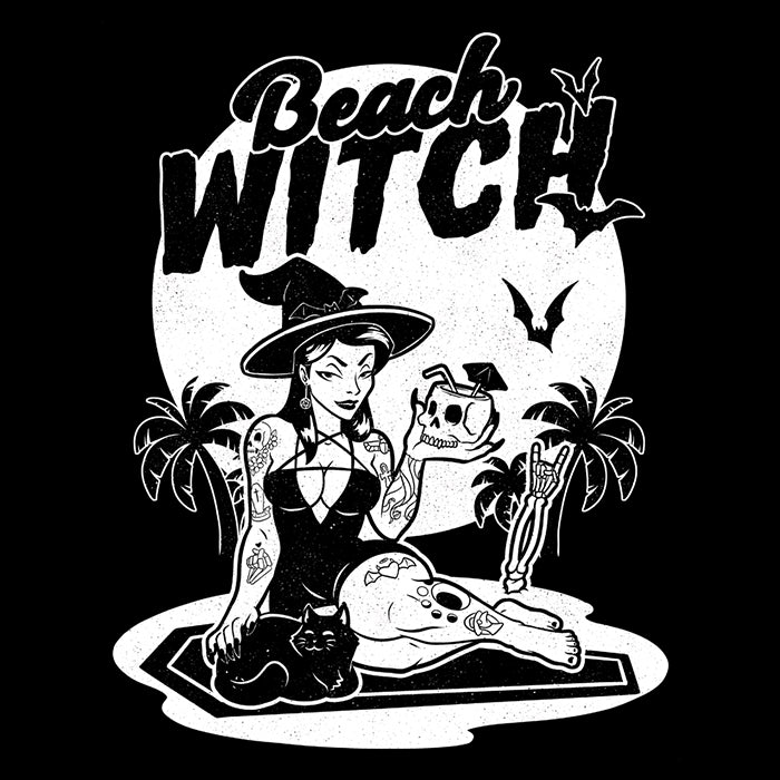 Studio Mootant Women's Beach Witch T-Shirts in Various Sizes