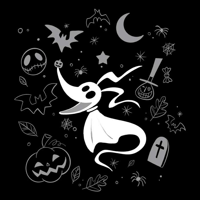 Alemaglia's Ghostly Dog Doodle Women's Fashion Apparel - T-Shirts and Premium T-Shirts