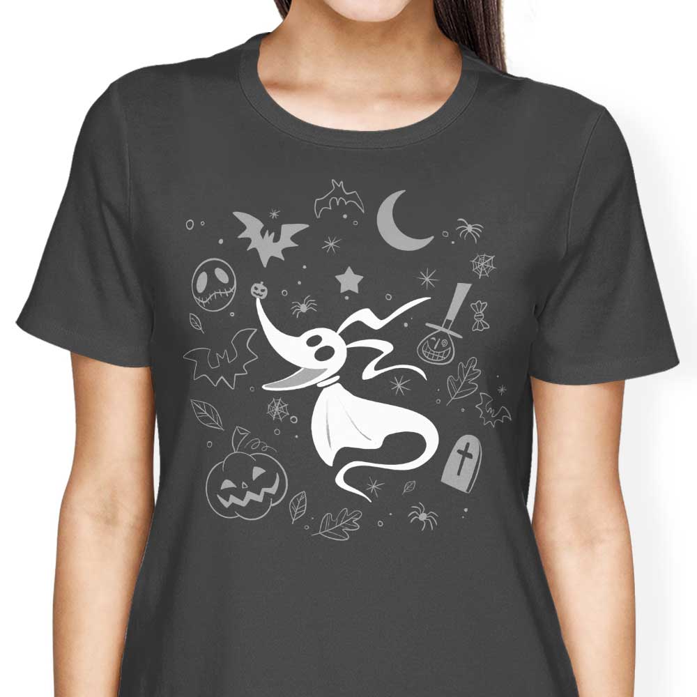 Alemaglia's Ghostly Dog Doodle Women's Fashion Apparel - T-Shirts and Premium T-Shirts