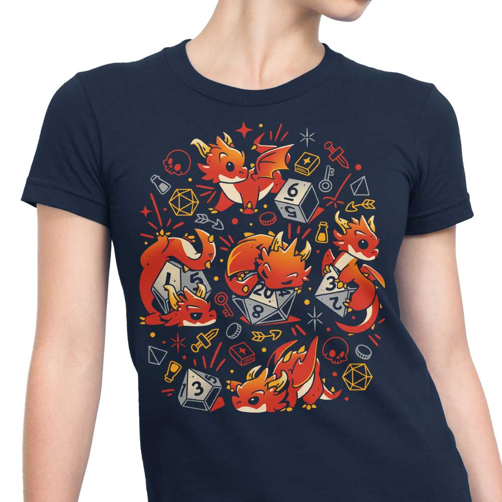 Stylish Women's Apparel Featuring Tiny Dragon Dice Designs