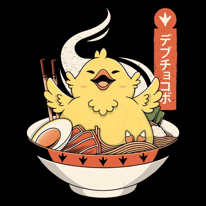 Alundrart Design Fat Chocobo Ramen Women's Fashion Apparel - T-Shirts and Premium T-Shirts