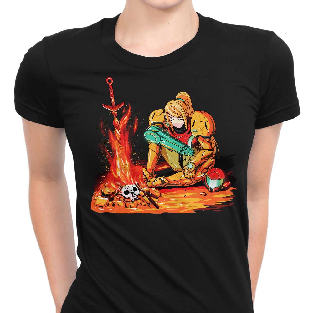 Stylish Women's Apparel Inspired by Dark Samus from Coinbox Tees