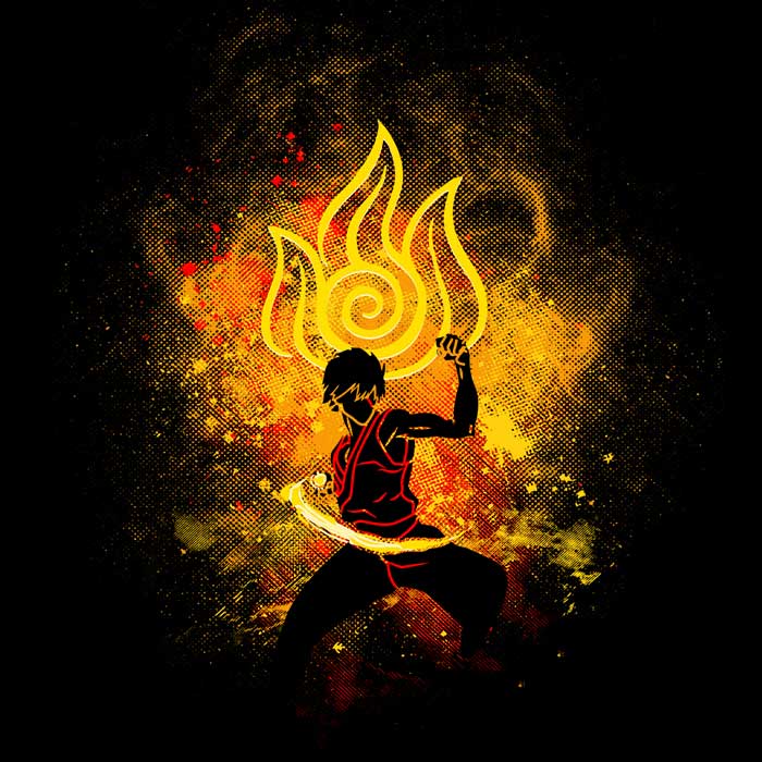Men's Stylish Fire Bender Art Apparel Collection