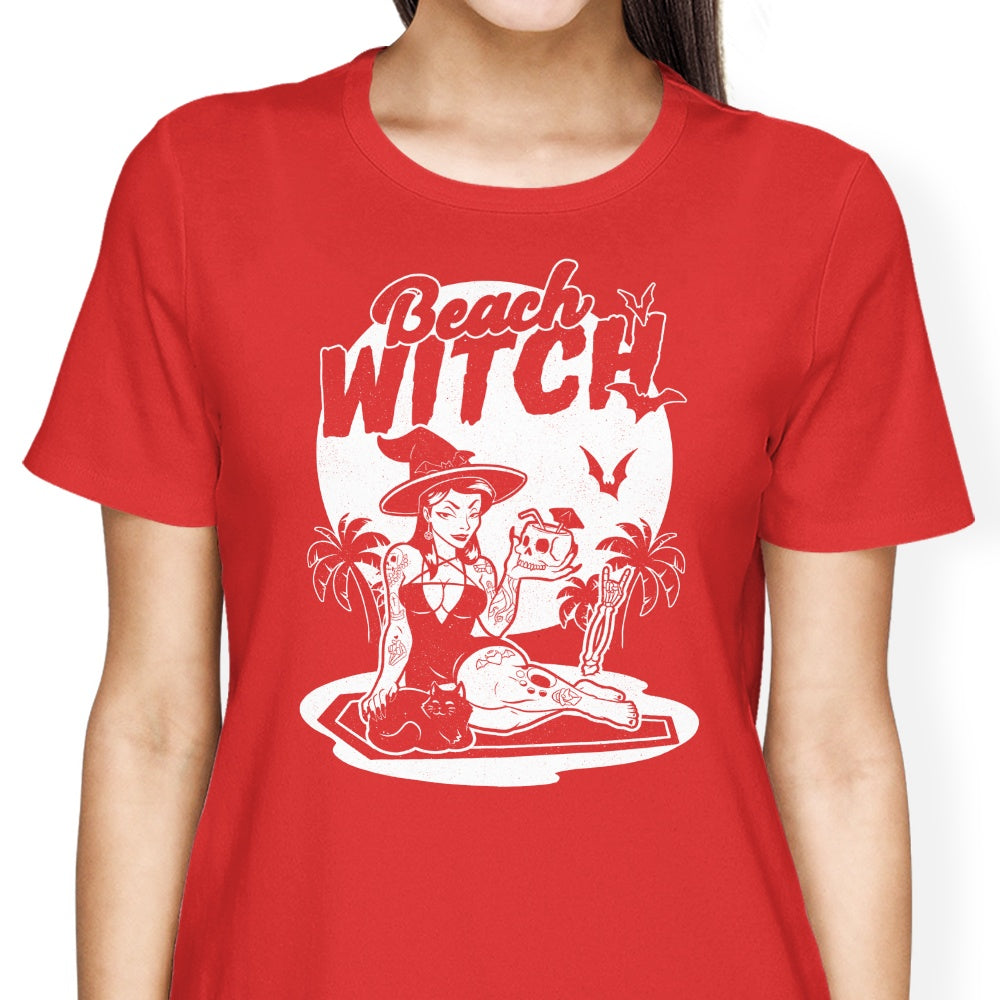 Studio Mootant Women's Beach Witch T-Shirts in Various Sizes
