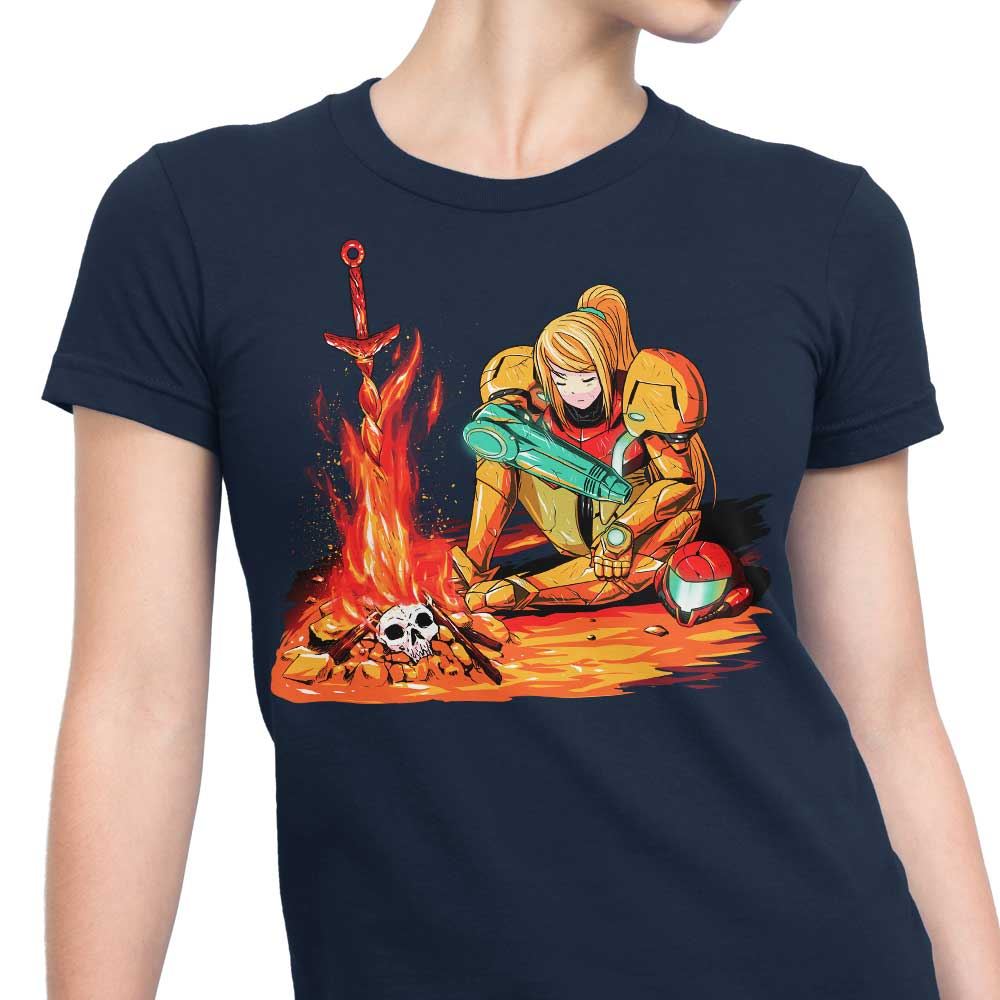Stylish Women's Apparel Inspired by Dark Samus from Coinbox Tees