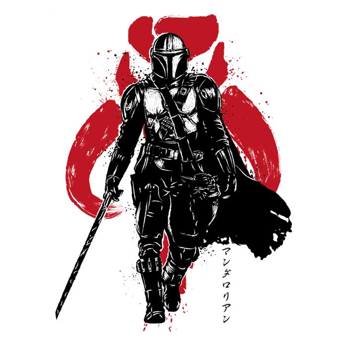 Men's Stylish Dark Wielder Sumi-e Apparel by Dr. Monekers
