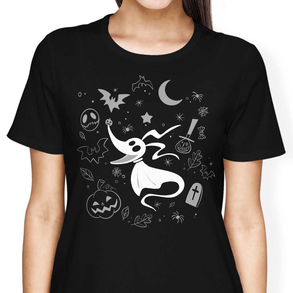 Alemaglia's Ghostly Dog Doodle Women's Fashion Apparel - T-Shirts and Premium T-Shirts