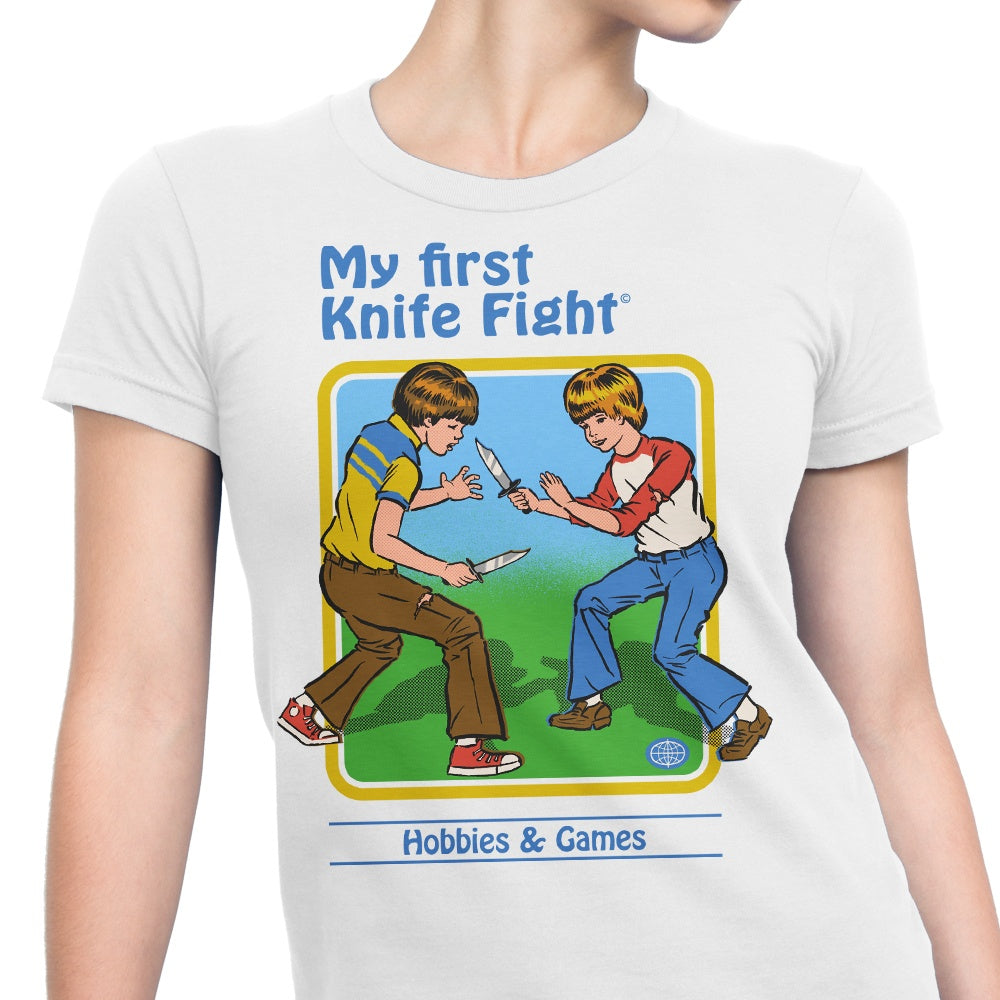 Women's 'My First Knife Fight' Stylish Apparel - T-Shirts in Various Sizes
