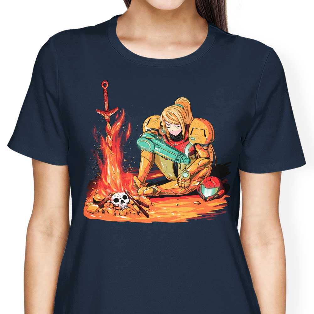 Stylish Women's Apparel Inspired by Dark Samus from Coinbox Tees