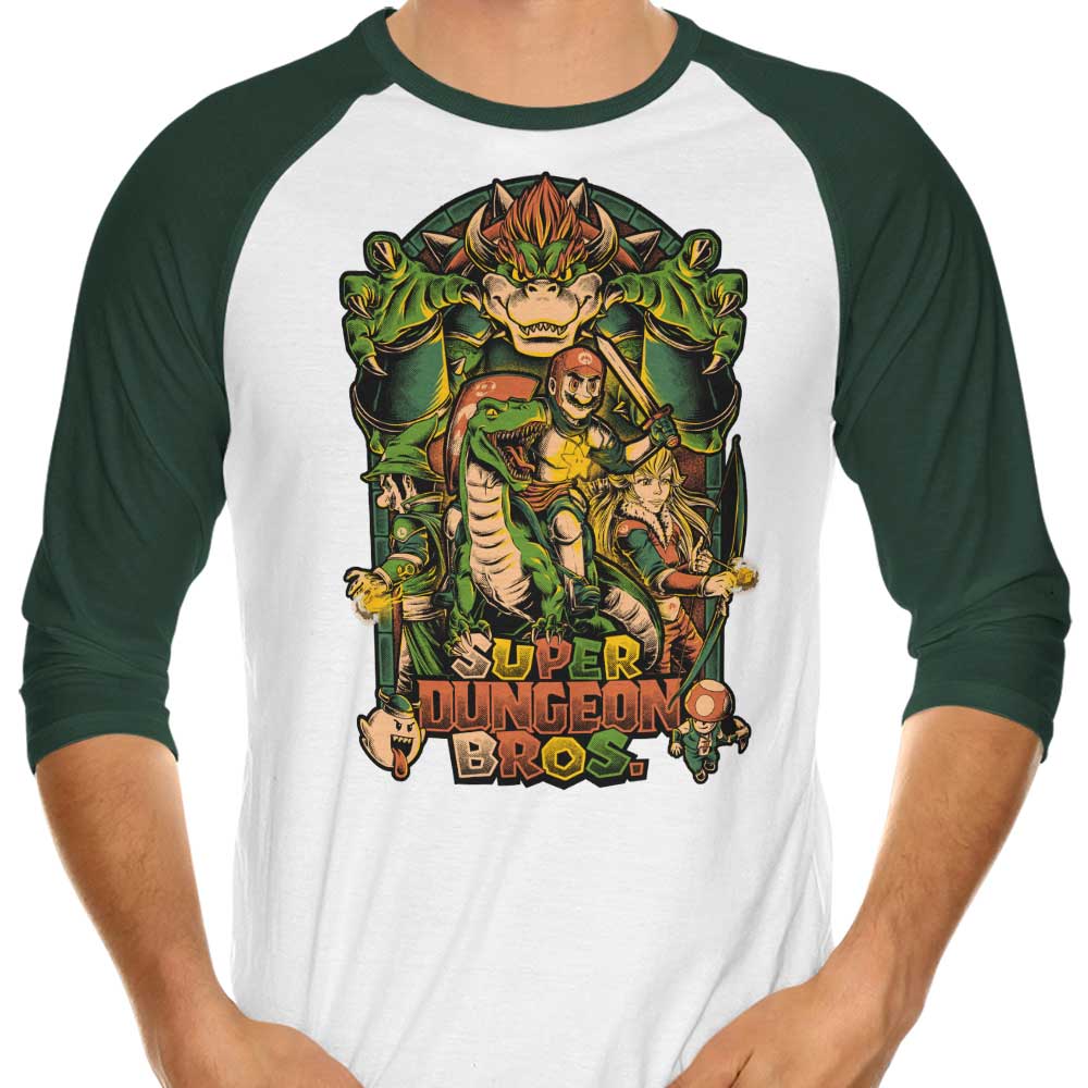 Super Dungeon Bros. Three - Quarter Sleeve Raglan Style T - Shirt for Casual Wear