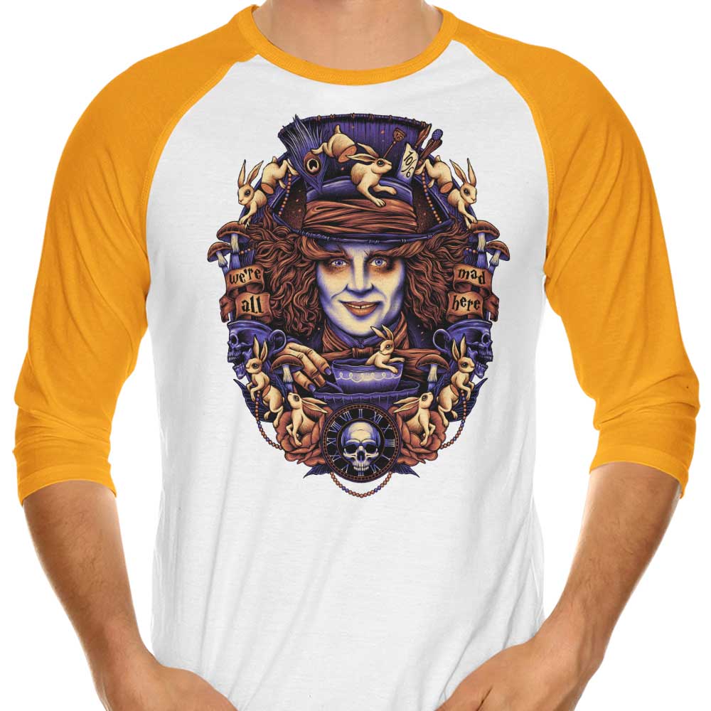 Glitchygorilla's Trendy 3/4 Sleeve Raglan T-Shirt - Mad for Hats Style