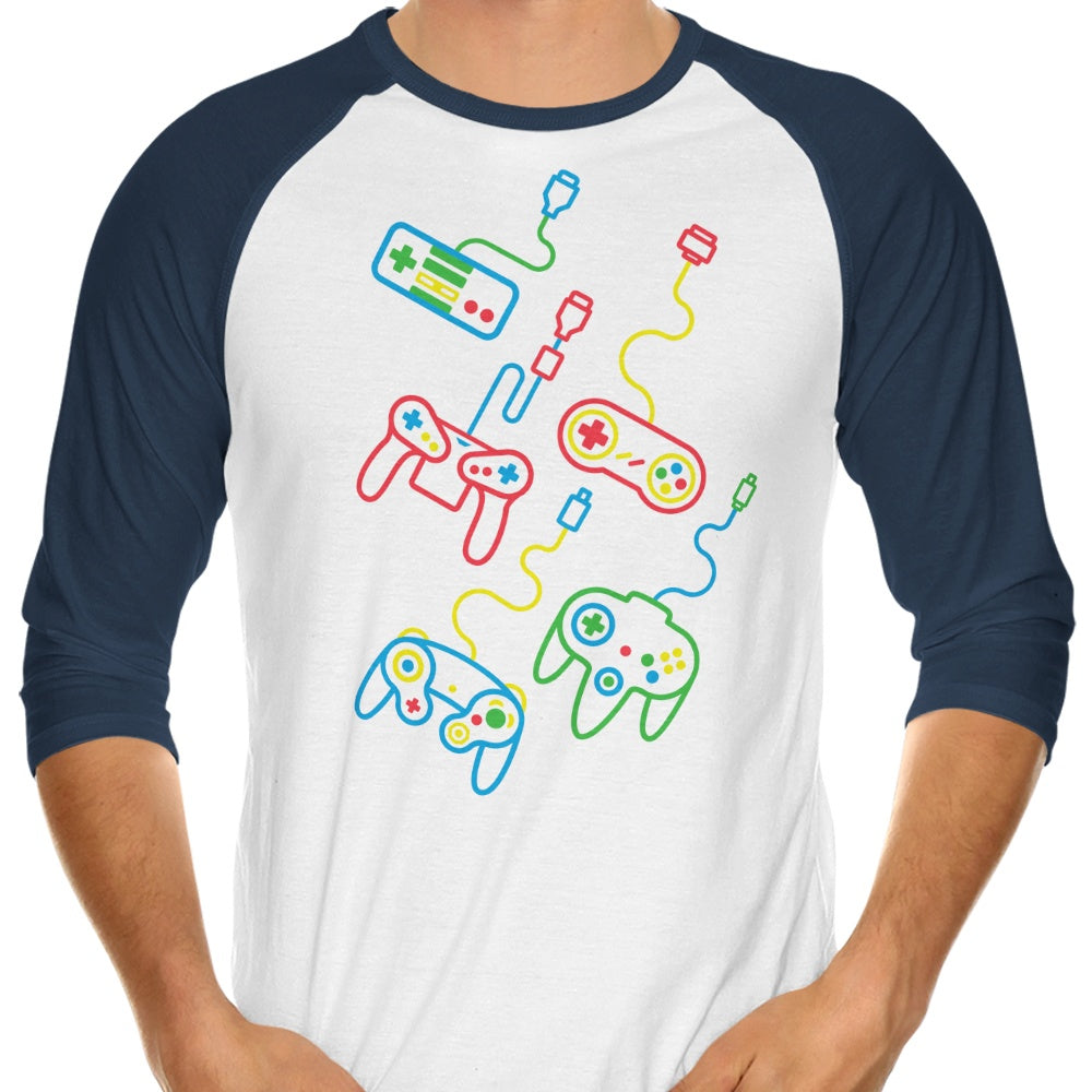 Vintage-Style 3/4 Sleeve Raglan Casual T-Shirt - Old School Design