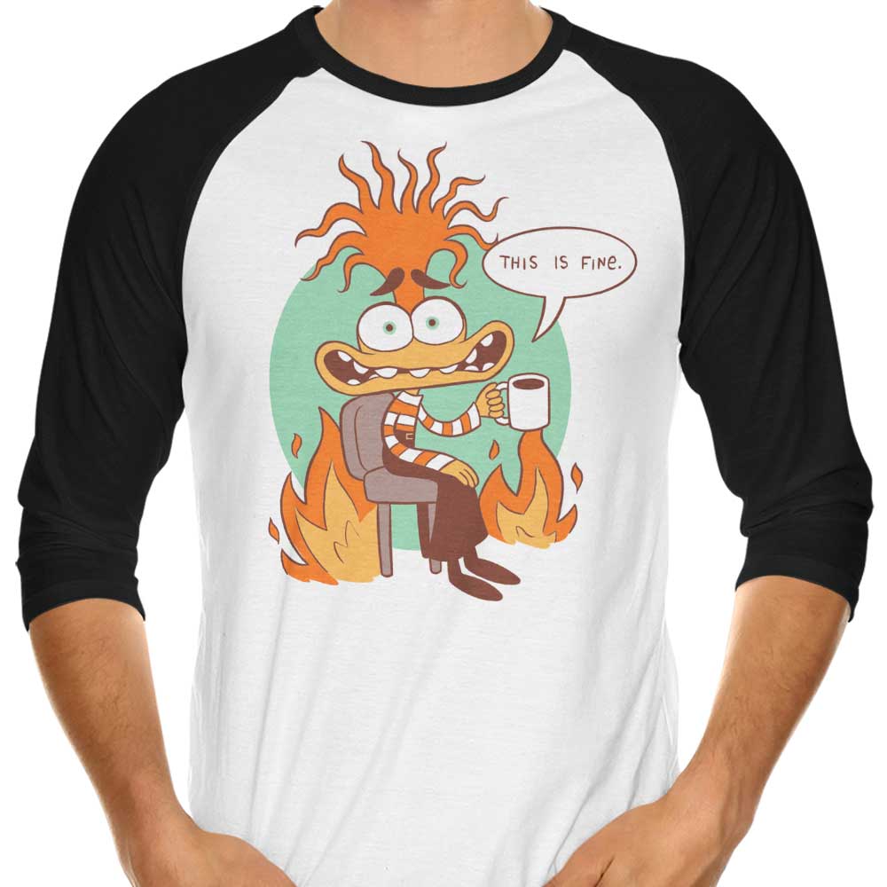 Paula Garcia's 'Anxiety is Fine' 3/4 Sleeve Raglan Stylish T-Shirt