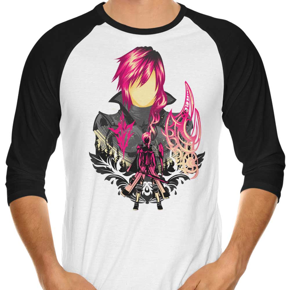Hypertwenty Pink Lightning Three - Quarter Sleeve Raglan Style T - Shirt