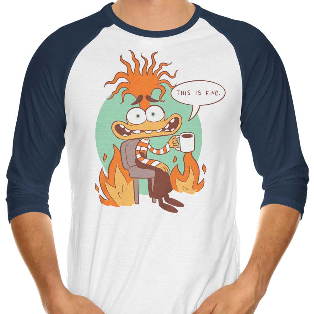 Paula Garcia's 'Anxiety is Fine' 3/4 Sleeve Raglan Stylish T-Shirt