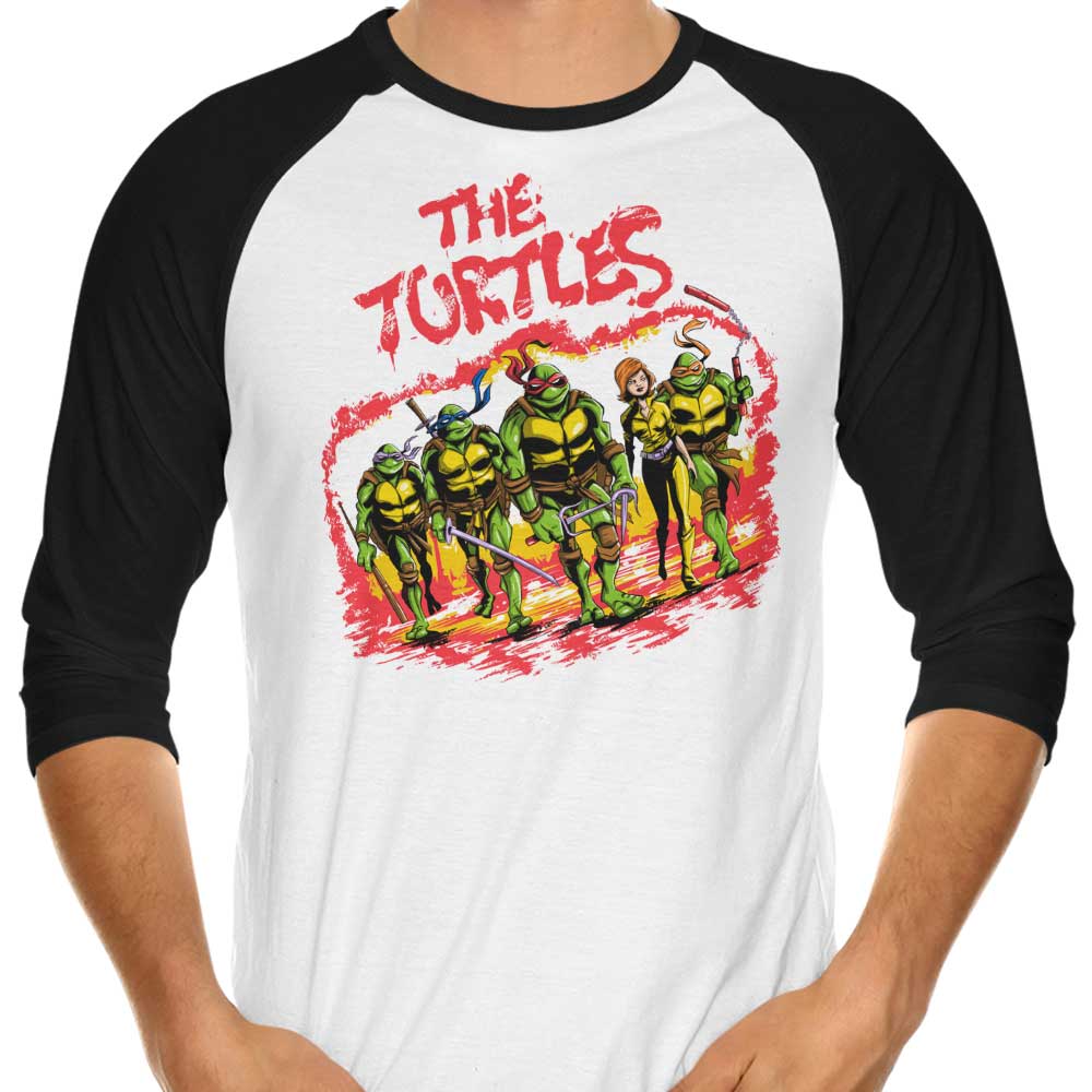 The Turtles Branded Three - Quarter Sleeve Raglan Style T - Shirt for Fashion Lovers