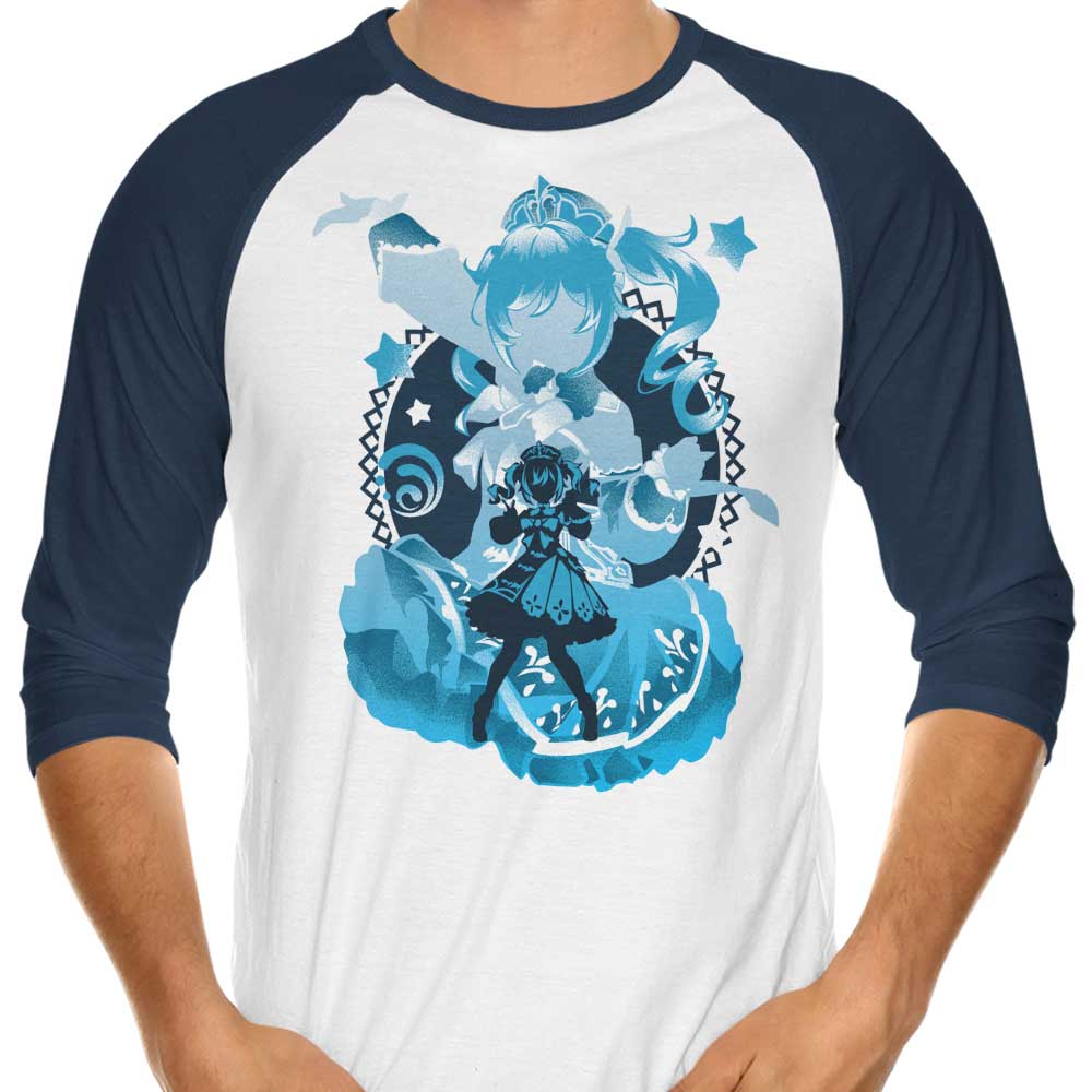 Shining Idol Barbara - Three - Quarter Sleeve Raglan Style T - Shirt for Fashion Enthusiasts