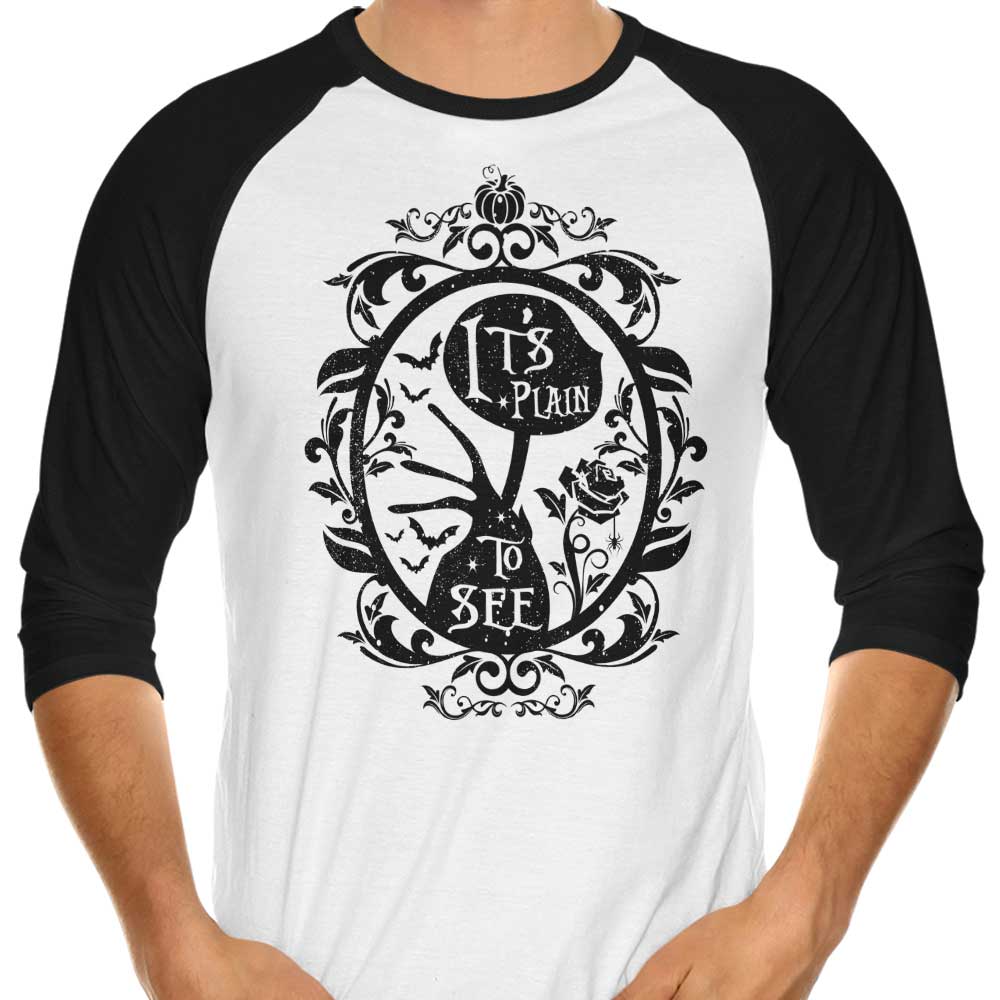 Plain to See 3/4 Sleeve Raglan Style T-Shirt for Everyday Wear