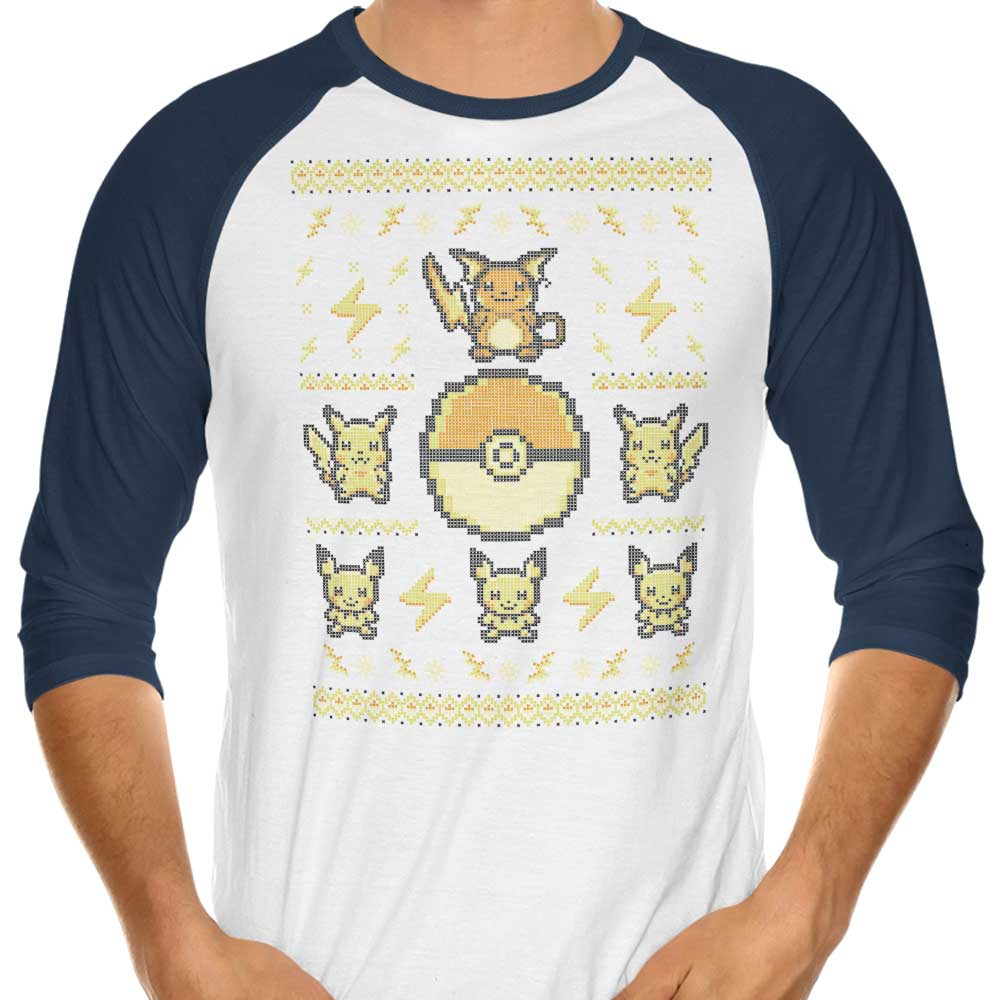3/4 Sleeve Raglan Electric Trainer Style Sweater T-Shirt