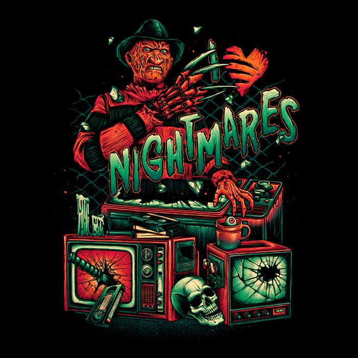 Glitchygorilla's Charming 3/4 Sleeve Raglan T-Shirt: I Heart Nightmares