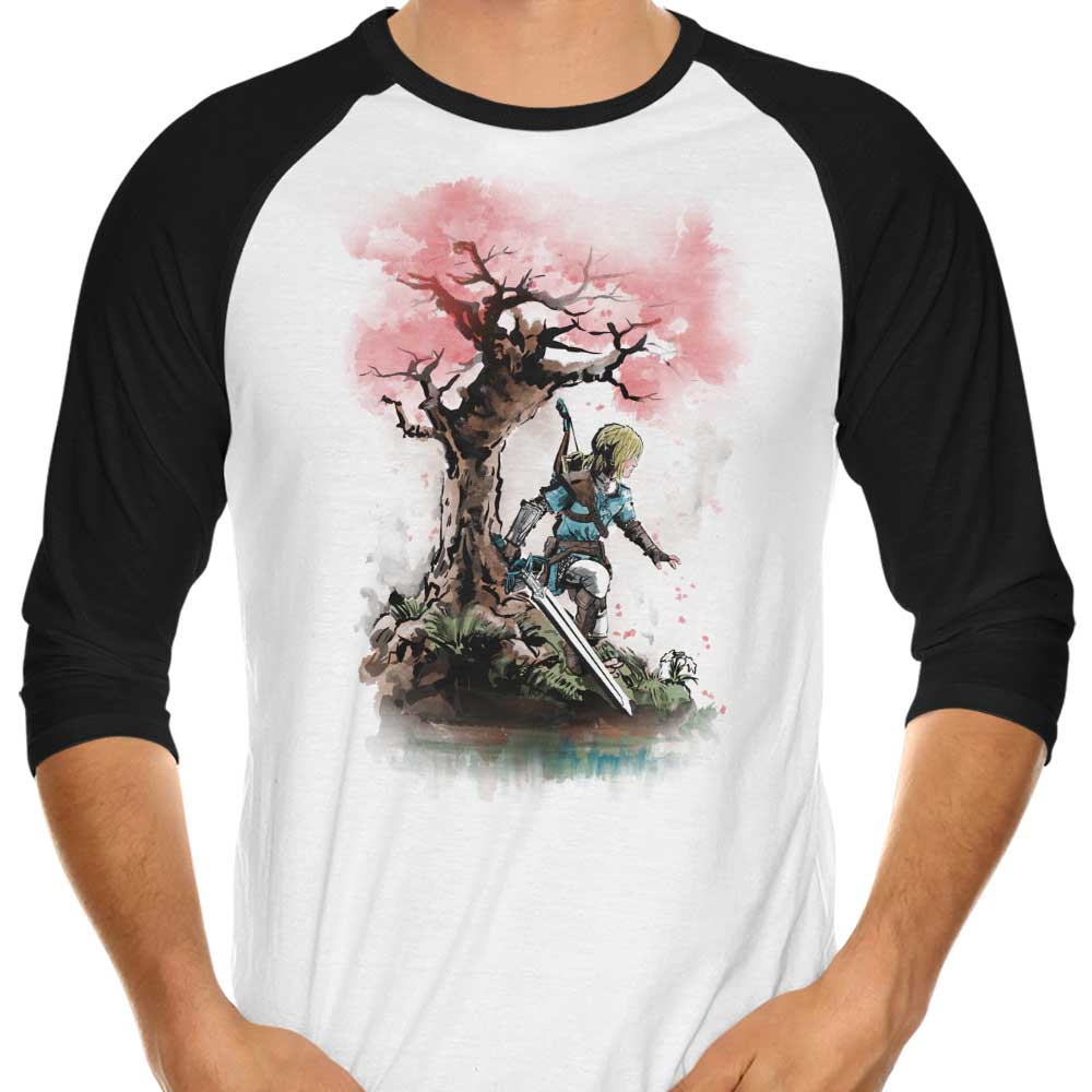 Ddjvigo's 3/4 Sleeve Raglan T-Shirt - Tears Under the Tree Design