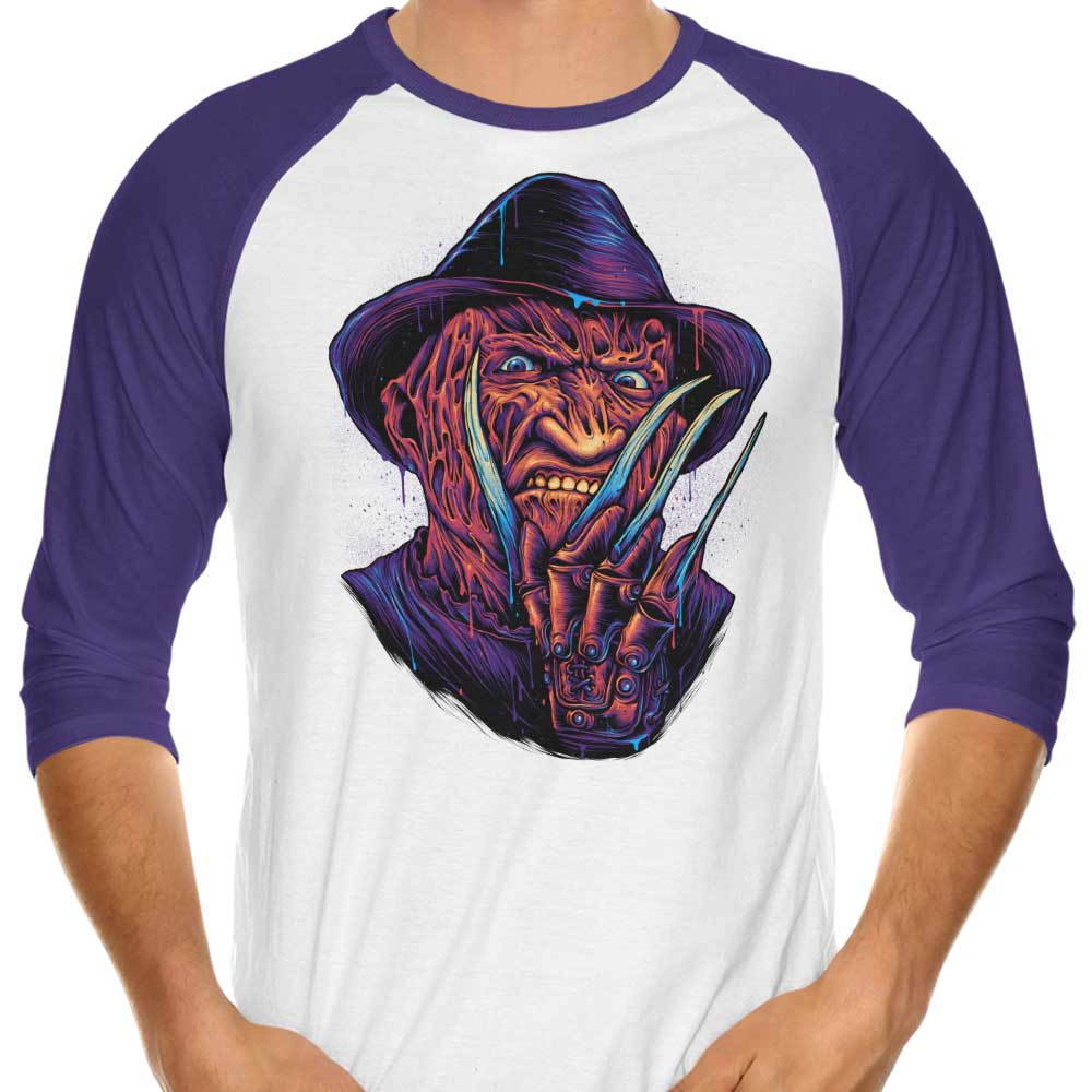 Glitchygorilla's Glowing Nightmare 3/4 Sleeve Raglan Stylish T-Shirt