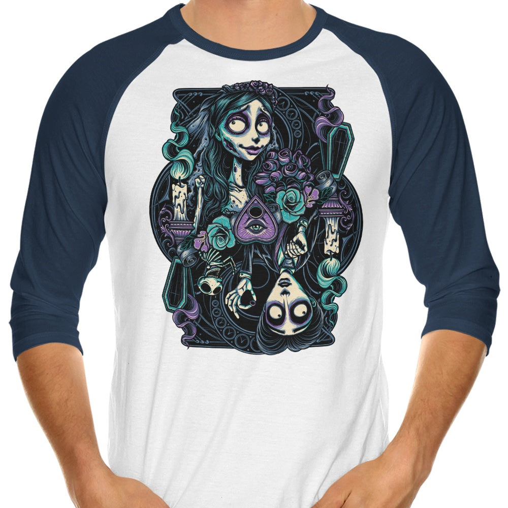 Stylish 3/4 Sleeve Raglan T-Shirt for Bride and Victor