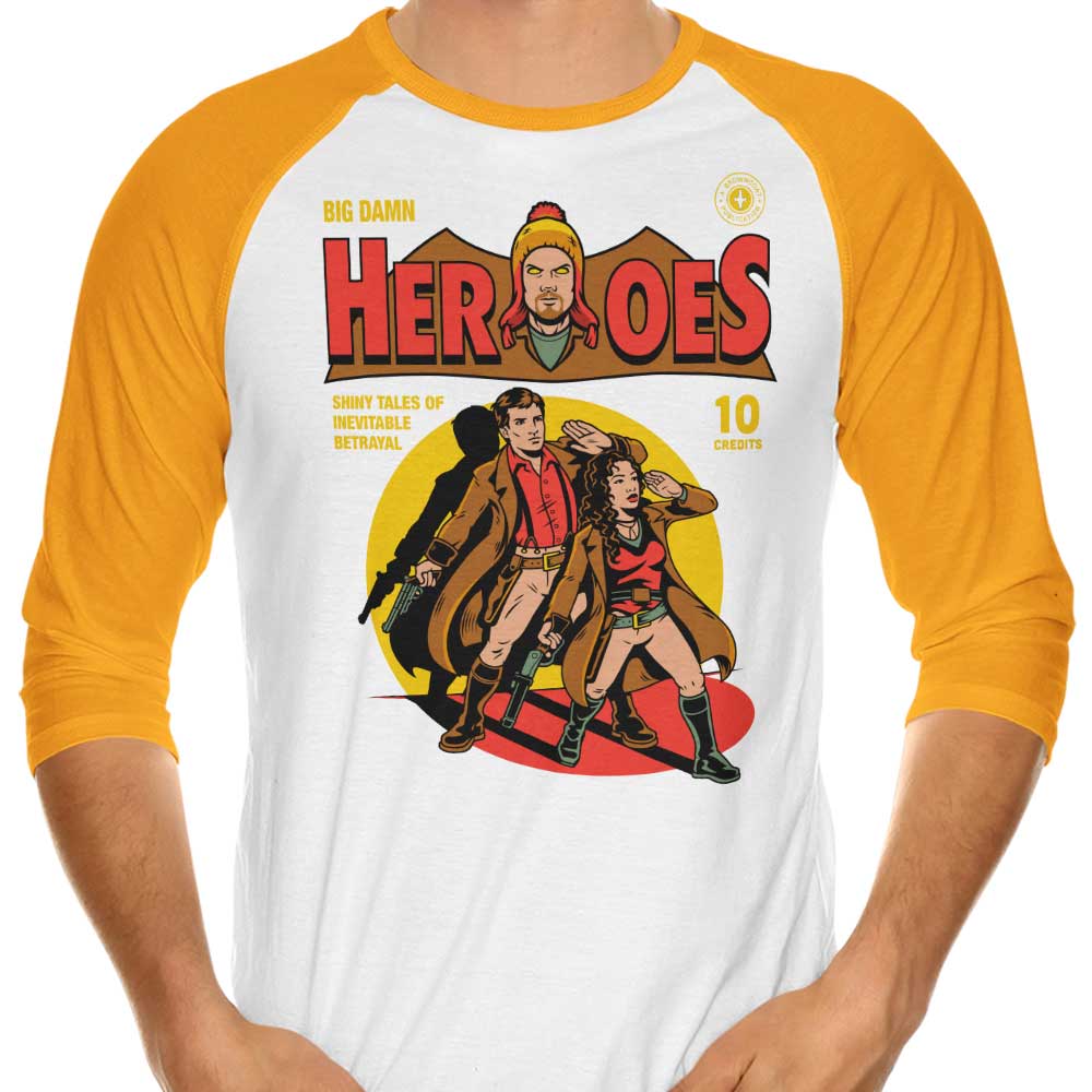 Harebrained Heroes Comic 3/4 Sleeve Raglan Stylish T-Shirt
