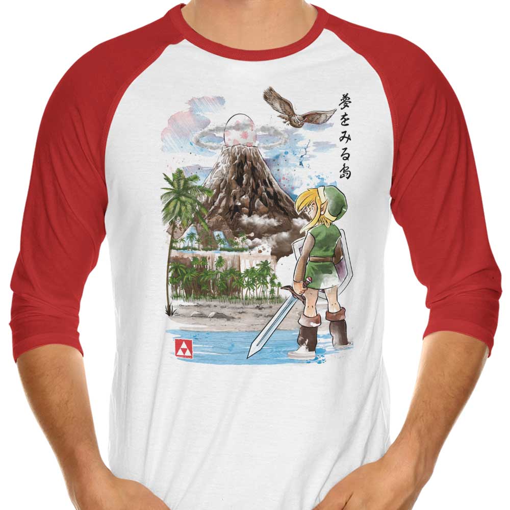 Dr. Monekers' Watercolor-inspired 3/4 Sleeve Raglan T-Shirt