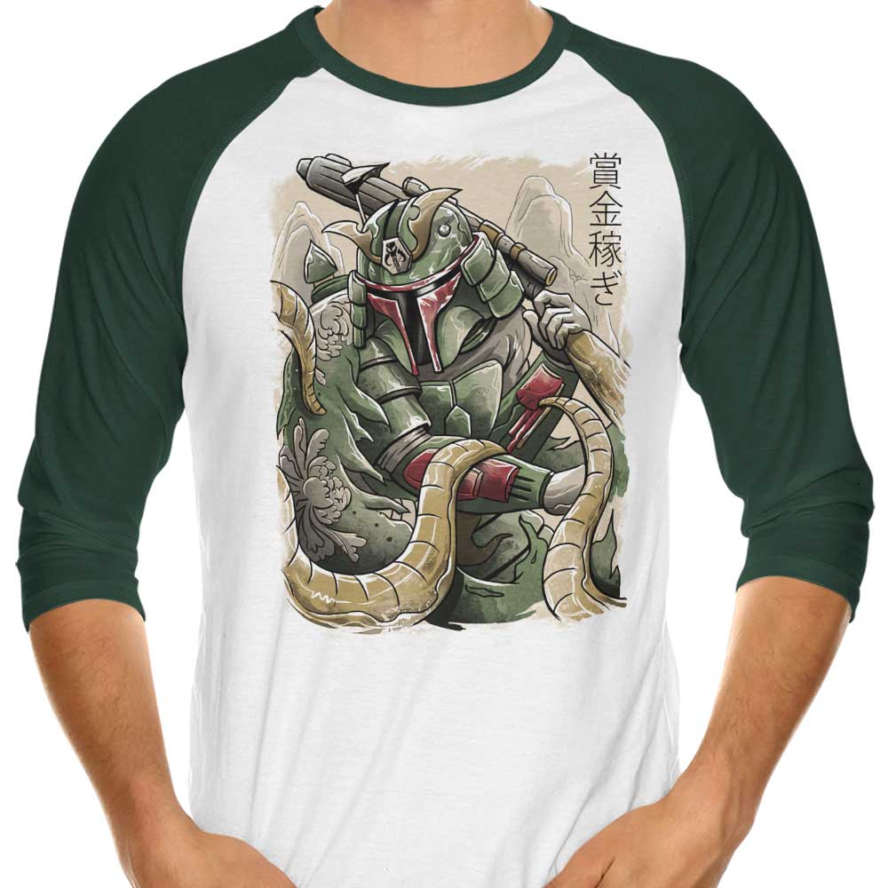 XENOS Samurai Hunter Three - Quarter Sleeve Raglan Style T - Shirt for Fashion Enthusiasts