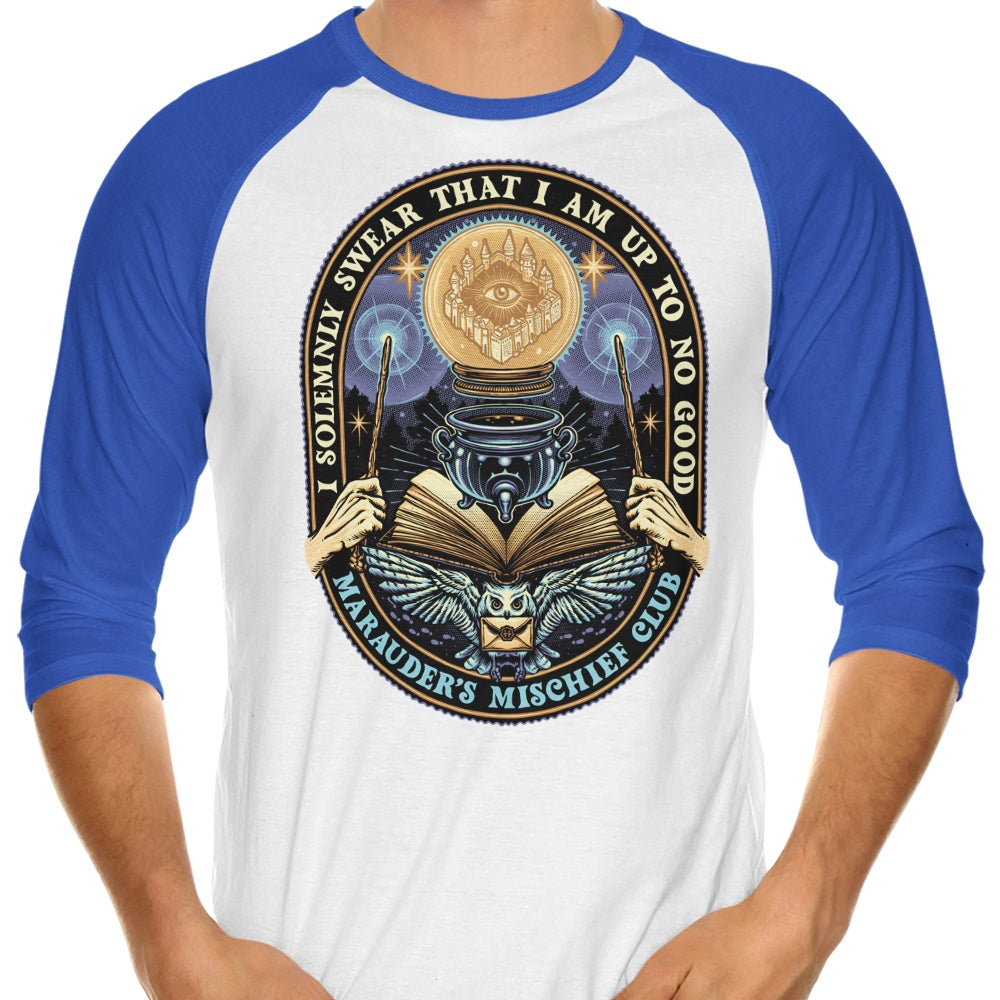 Momma Gorilla's Mischief Club 3/4 Sleeve Raglan Casual T-Shirt for Everyday Wear