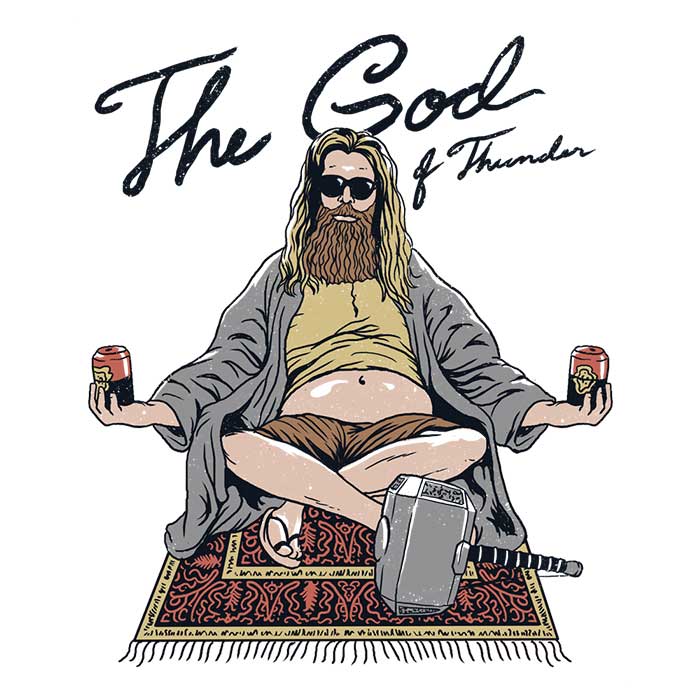 Thor Lebowski 3/4 Sleeve Raglan Style T-Shirt for Fashion Enthusiasts